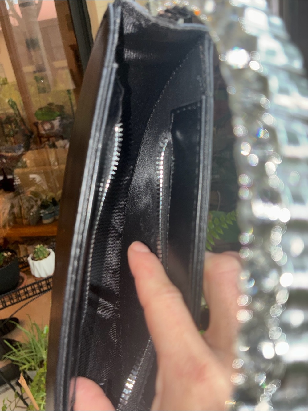 Crystal-Handle Black Semi-Circle Evening Clutch - Picture 8 of 10